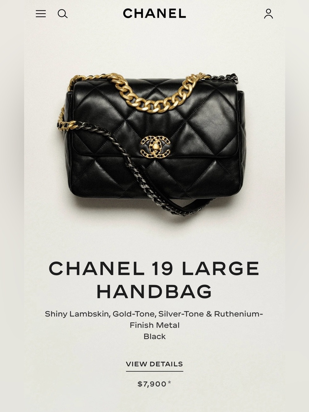 CHANEL Black Quilted Lambskin Shoulder Bag with Gold Hardware
